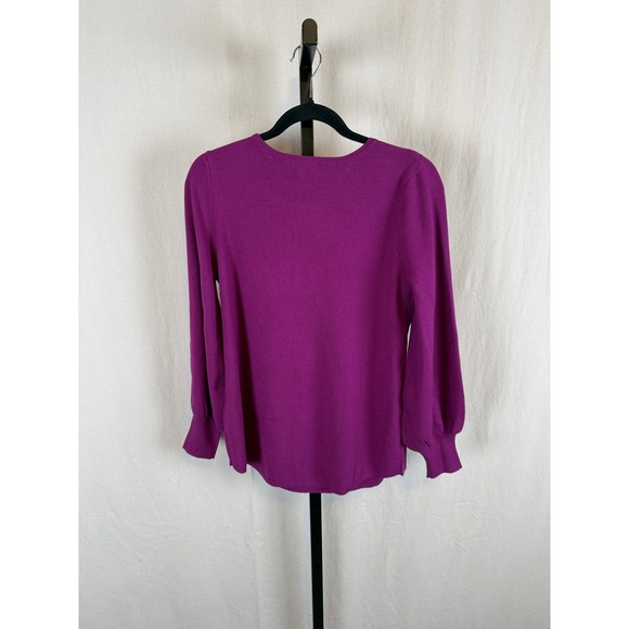 Chicos Plum Berry Tonal Sequin Pullover Sweater Size M Festive Holiday - Picture 2 of 7
